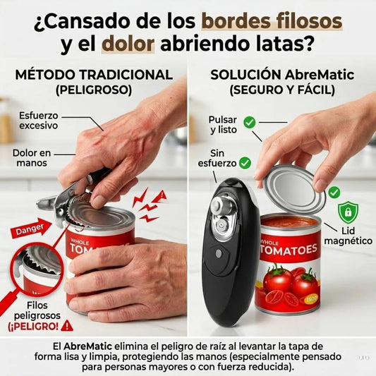 AbreMatic 360™ - Un solo botón: sin fuerza, sin dolor y sin cortes