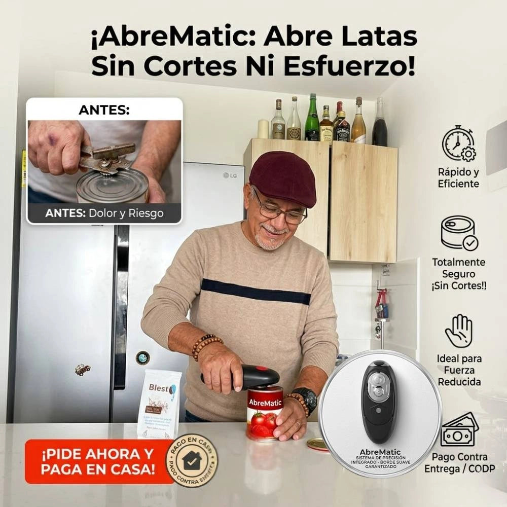 AbreMatic 360™ - Un solo botón: sin fuerza, sin dolor y sin cortes