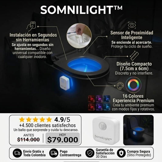 SomniLight™ - Un baño que sorprende a tus visitas y cuida tu descanso