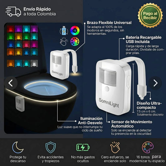 SomniLight™ - Un baño que sorprende a tus visitas y cuida tu descanso